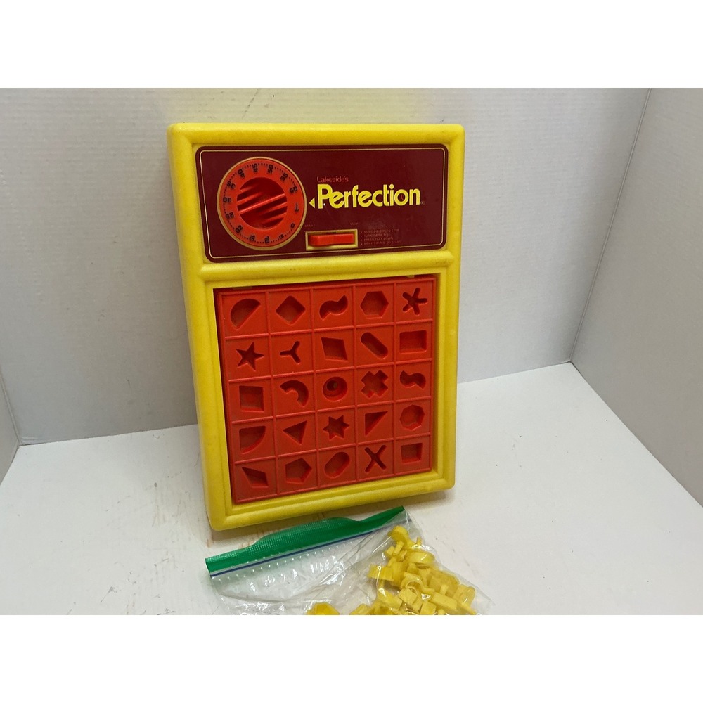 Lakeside Vintage Perfection Game Mechanical Timer 25 Shapes Retro Tabletop Toy